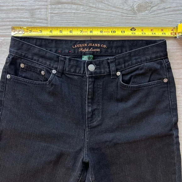 Lauren Jeans Co. Women's Black Denim Five Pocket Classic Straight Jeans Size 6 - Picture 2 of 8